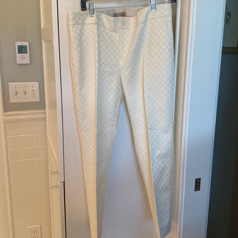 NWT Banana Republic cream textured Hampton pants